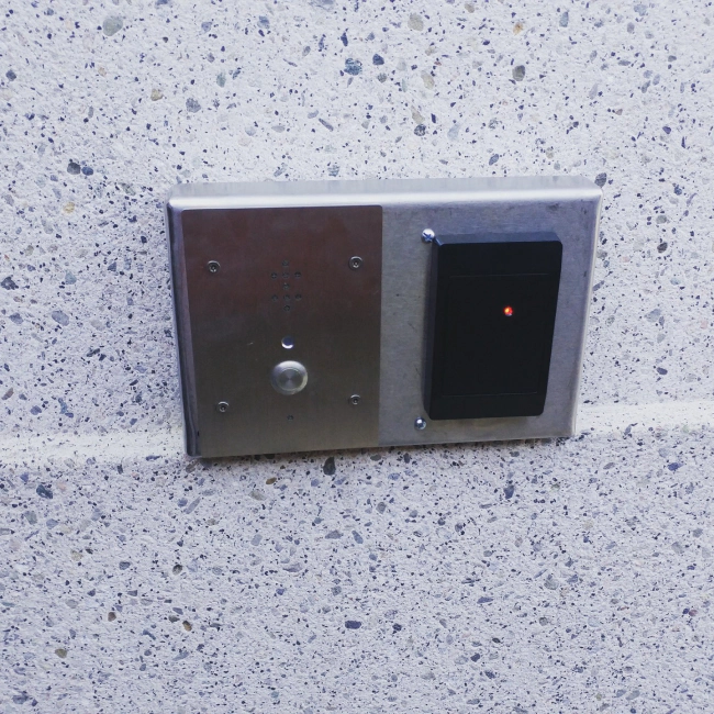 access control button of a house